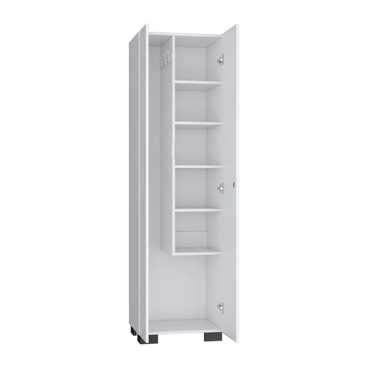 20" White and Black Wood Accent Cabinet With Two Doors