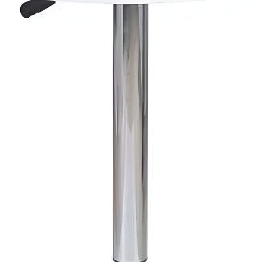 24" White and Silver Rounded Wood and Iron Bar Table
