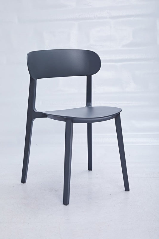 Set of Four Gray Heavy Duty Plastic Dining Side Chairs