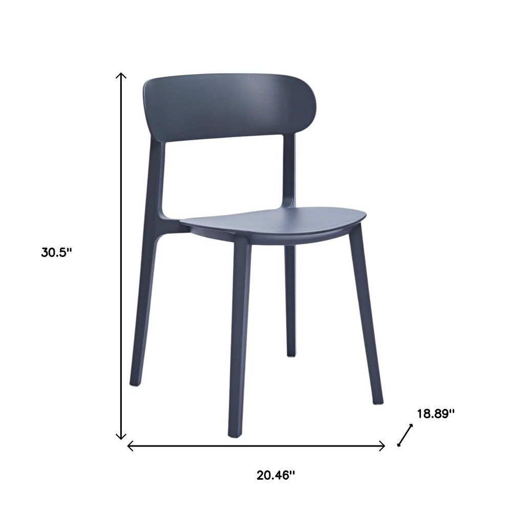 Set of Four Gray Heavy Duty Plastic Dining Side Chairs