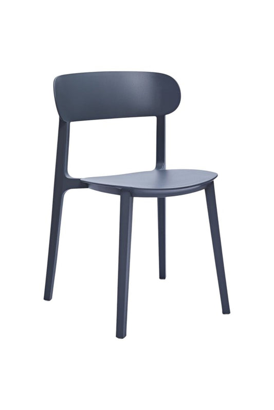 Set of Four Gray Heavy Duty Plastic Dining Side Chairs