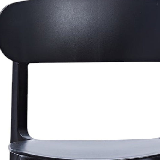 Set of Four Black Heavy Duty Plastic Dining Side Chairs