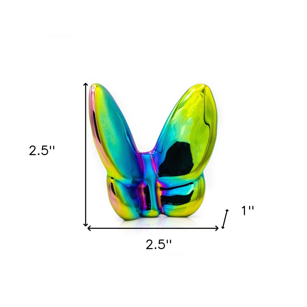 3" Blue and Green Crystal Butterfly Figurine Tabletop Sculpture