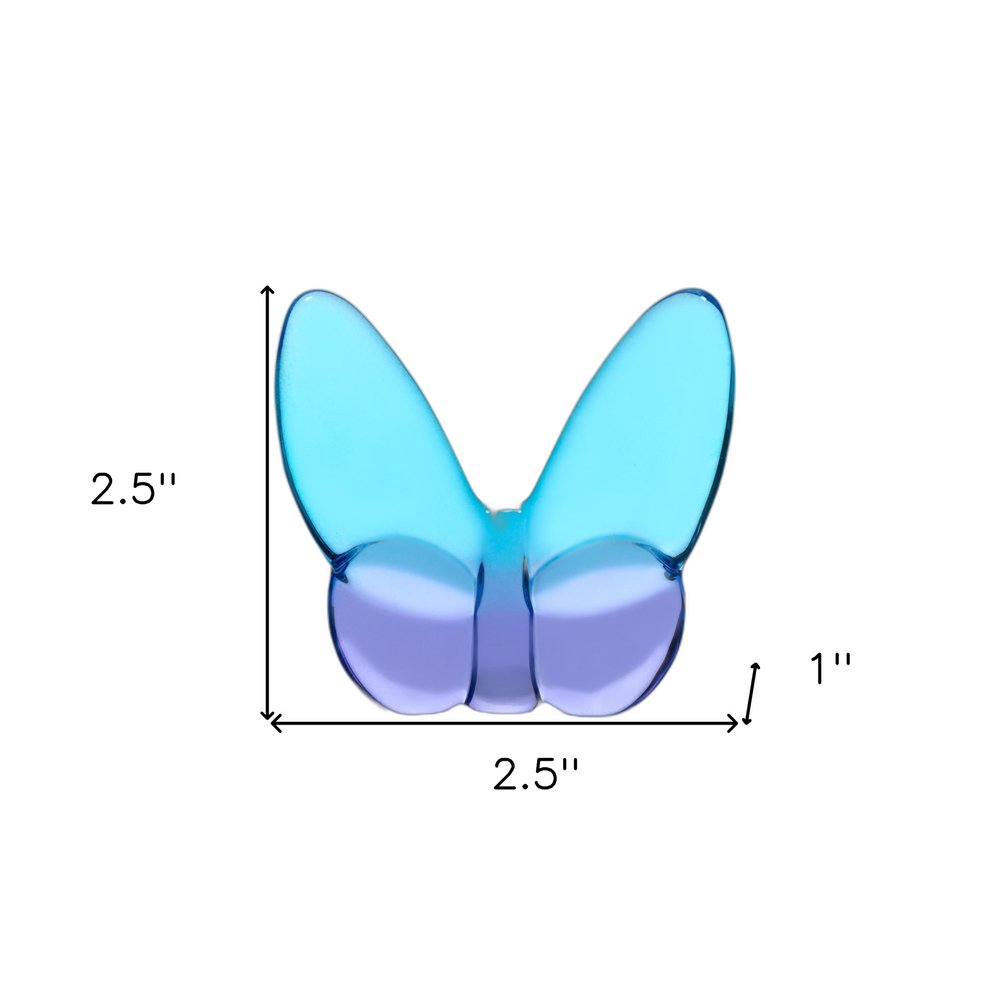 3" Blue and Purple Crystal Butterfly Figurine Tabletop Sculpture