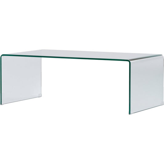 24" Clear Glass Sled Coffee Table