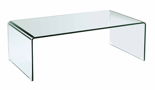 24" Clear Glass Sled Coffee Table