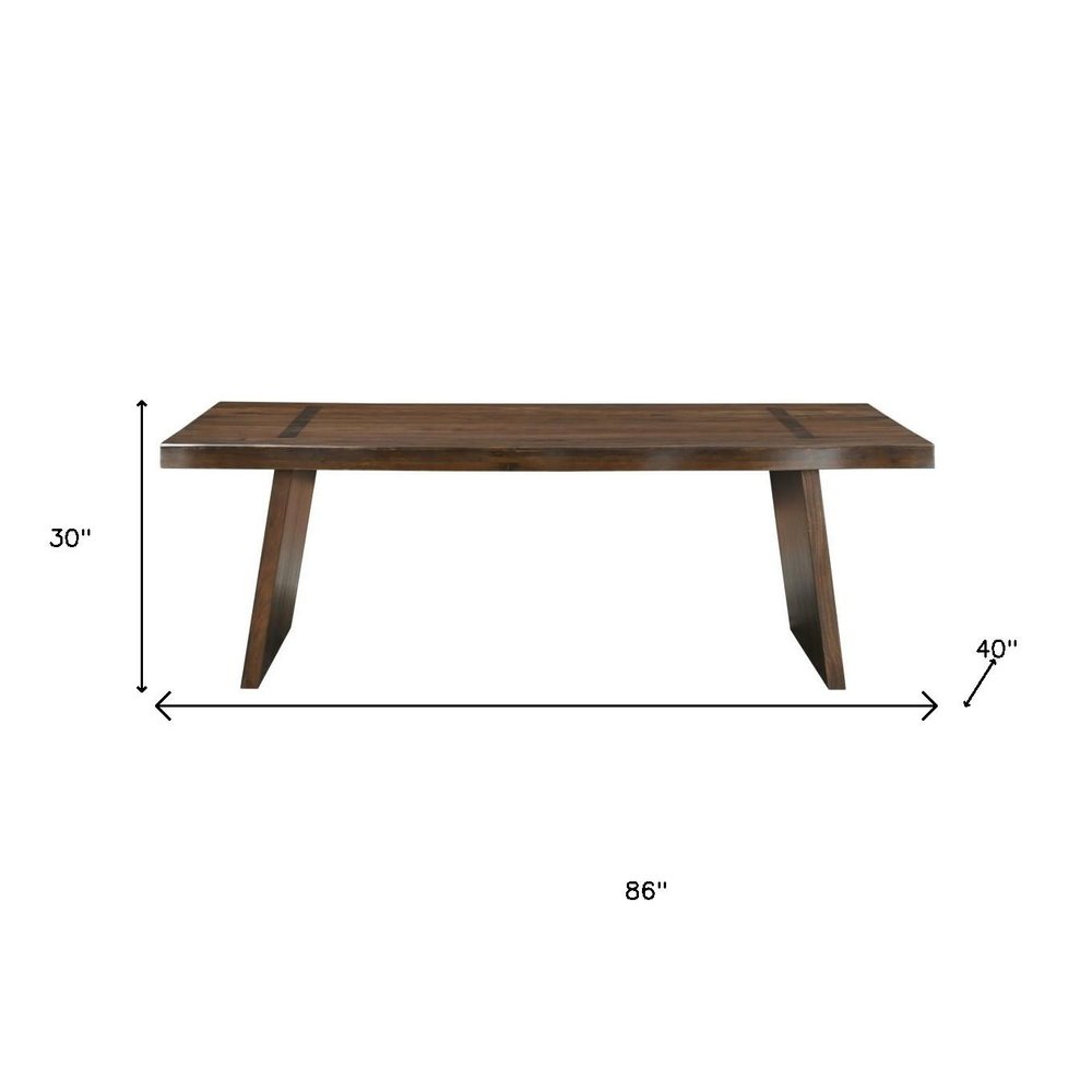 86" Dark Brown Wood Live Edge Dining Table