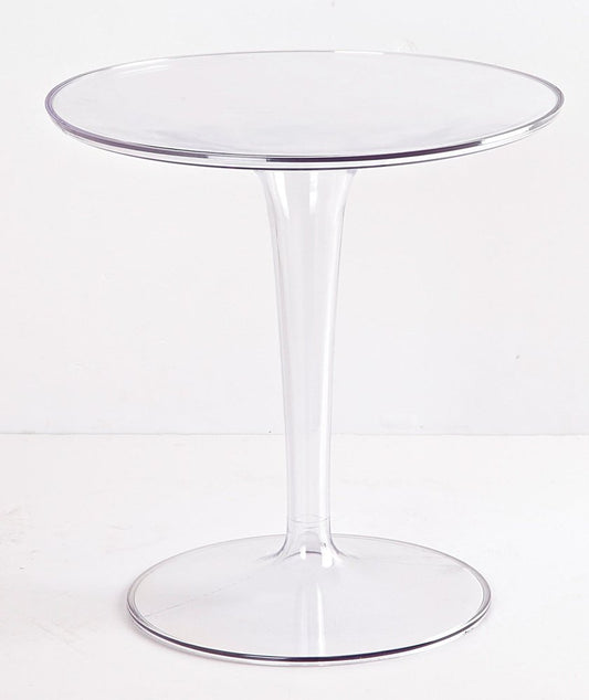 20" Clear Heavy Duty Plastic Indoor Outdoor Round Pedestal End Table