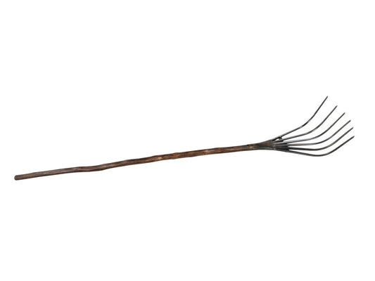 60" Brown And Black Wood And Metal Tabletop Sculpture