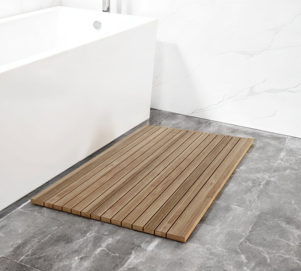 Natural Teak 20" Square Shower Mat