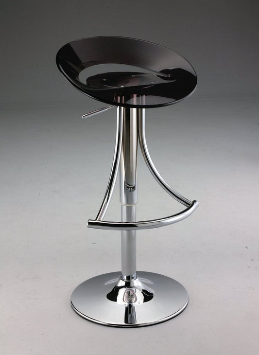 Black and Silver Metal and Heavy Duty Plastic Low Back Adjustable Height Bar Chair