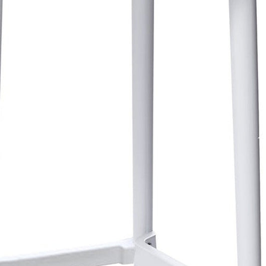 Set of Four 30" White Heavy Duty Plastic Low Back Bar Height Bar Chairs