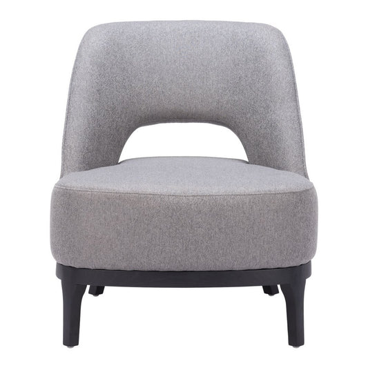 26" Gray And Black Upholstered Lounge Chair