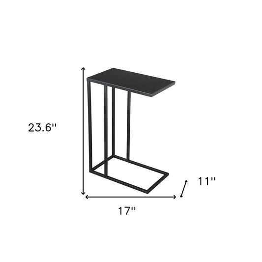24" Black Iron Abstract End Table