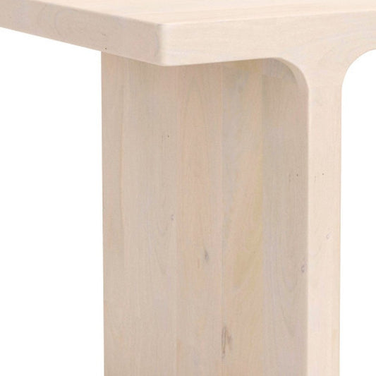 20" Natural Solid Wood Pedestal End Table