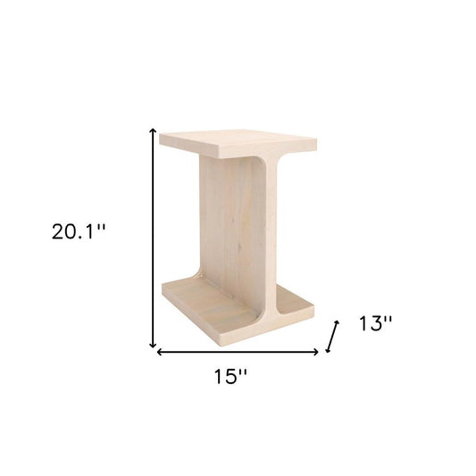 20" Natural Solid Wood Pedestal End Table