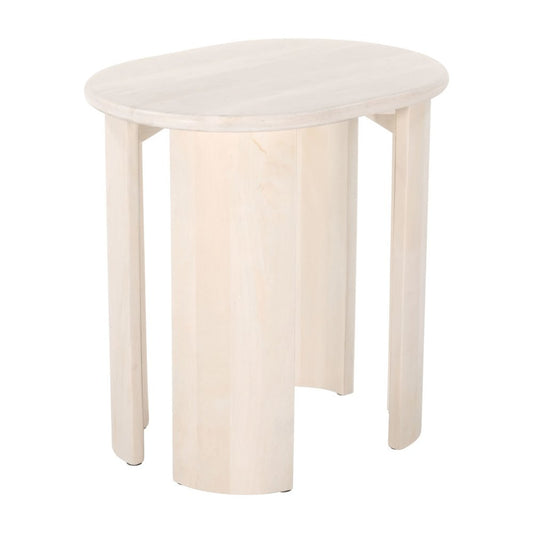 24" Natural Solid Wood Oval End Table
