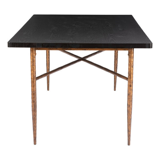 72" Black and Bronze Wood and Steel Dining Table