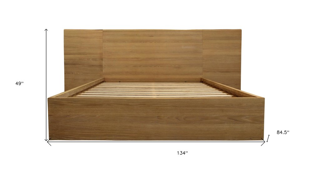 Natural Wood King Bed Frame