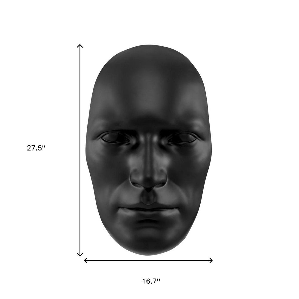 28" X 17" Black Face Resin Oval Hanging Dimensional Sculpture