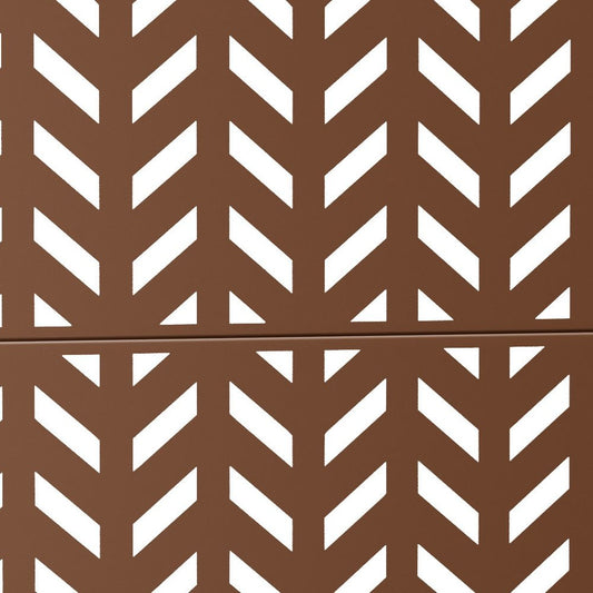 72" Brown Steel Three Panel Screen Room Divider
