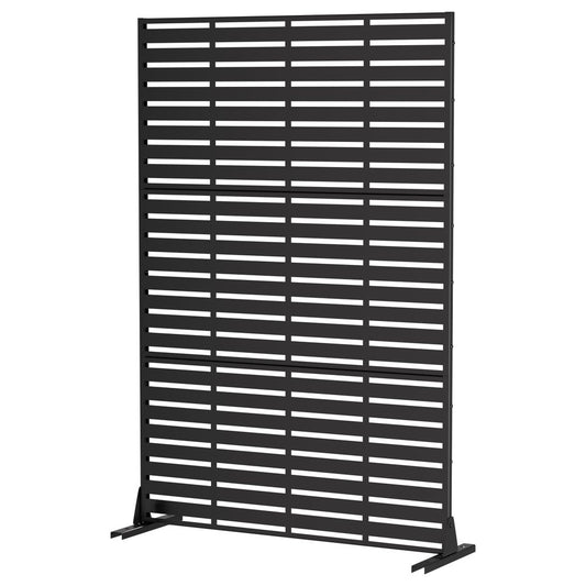 72" Black Steel Three Panel Screen Room Divider