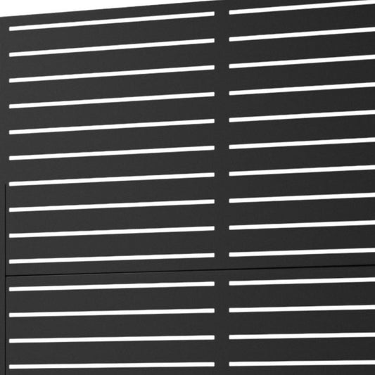72" Black Steel Three Panel Screen Room Divider