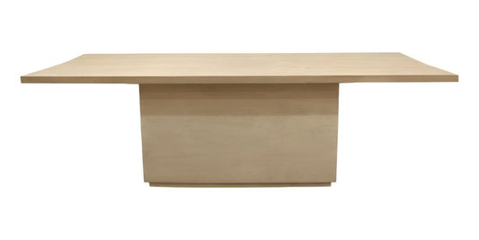 96" Natural and Brown Solid Wood Pedestal Base Dining Table