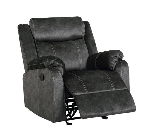 35" Granite Gray Fabric Manual Recliner