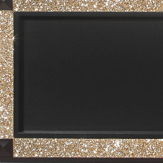 Black Faux Crystal Bling Wood And Upholstery Lighted King Bed Frame