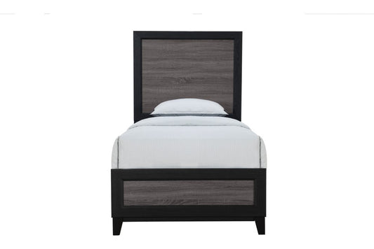 Black and Gray Wood Twin Bed Frame
