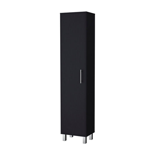 71" Black Wood Pantry Or Storage Cabinet