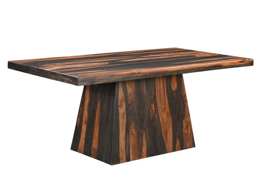 75" Brown Solid Wood Pedestal Base Dining Table