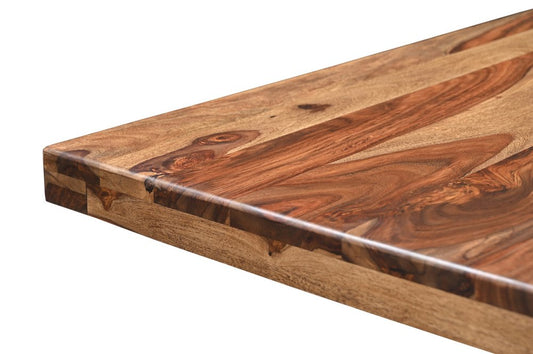 75" Brown Wood Pedestal Base Dining Table