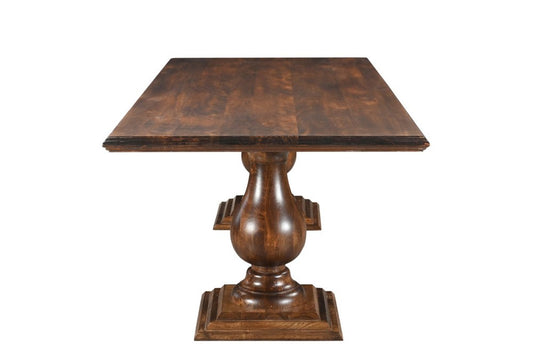 96" Dark Brown Wood Double Pedestal Base Dining Table