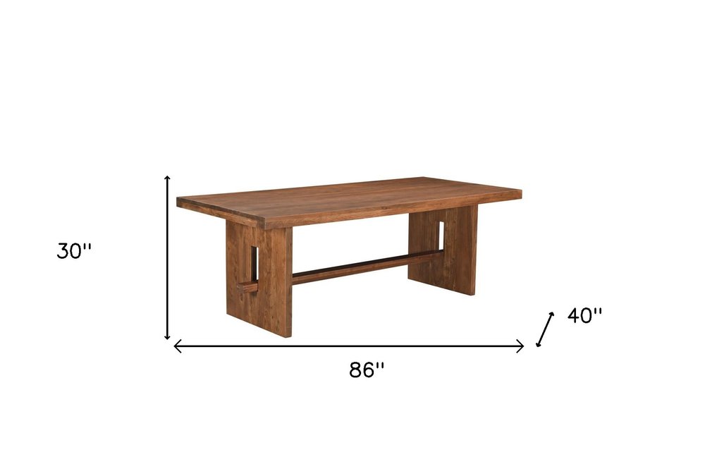 86" Brown Wood Trestle Base Dining Table