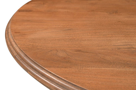 48" Natural Wood Pedestal Base Round Top Dining Table