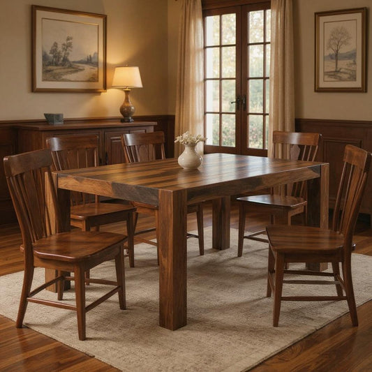 75" Dark Brown Solid Wood Dining Table