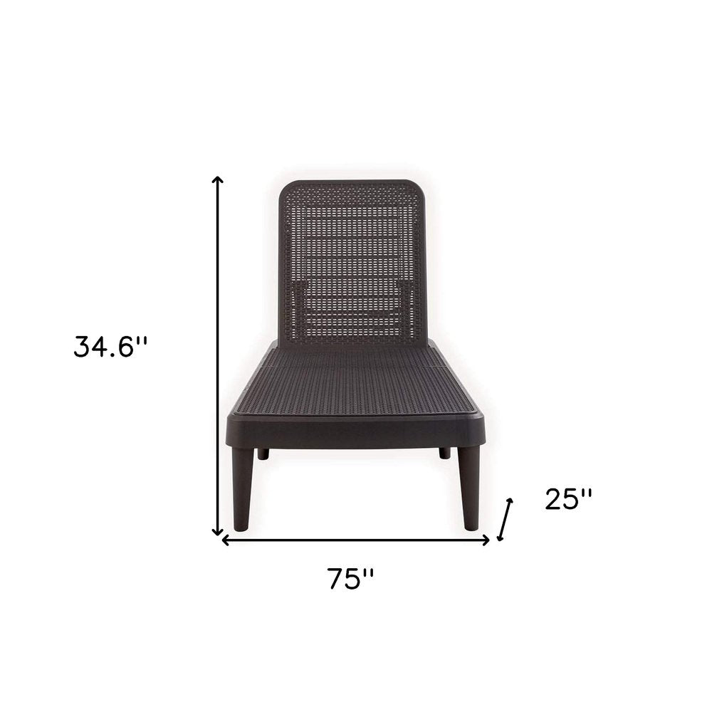 75" Brown Heavy Duty Plastic Outdoor Stacking Chaise Lounge