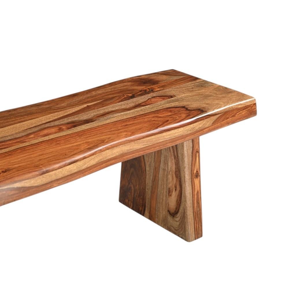 75" Brown Solid Wood Live Edge Dining Bench