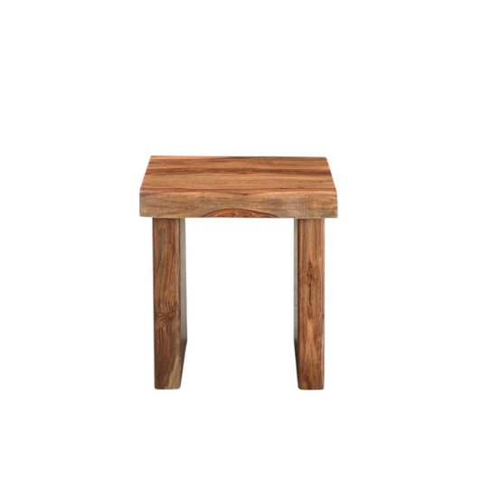 23" Brown Solid Wood Square Live Edge End Table