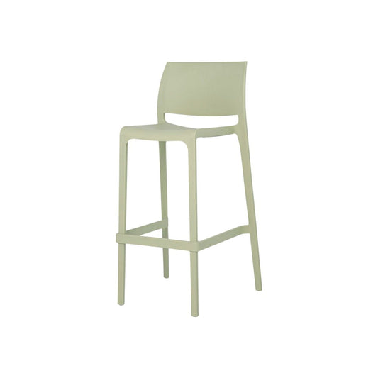 Set of Two 30" Green Heavy Duty Plastic Low Back Outdoor Bar Height Chairs