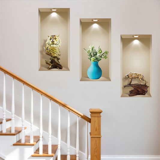 Set of Three Ana Faux Niche 3D Peel and Stick Wall Decals