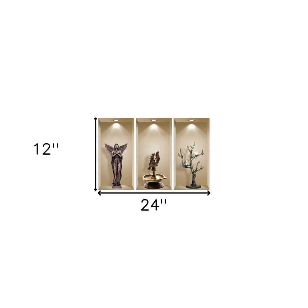 Set of Three Aca Faux Niche 3D Peel and Stick Wall Decals