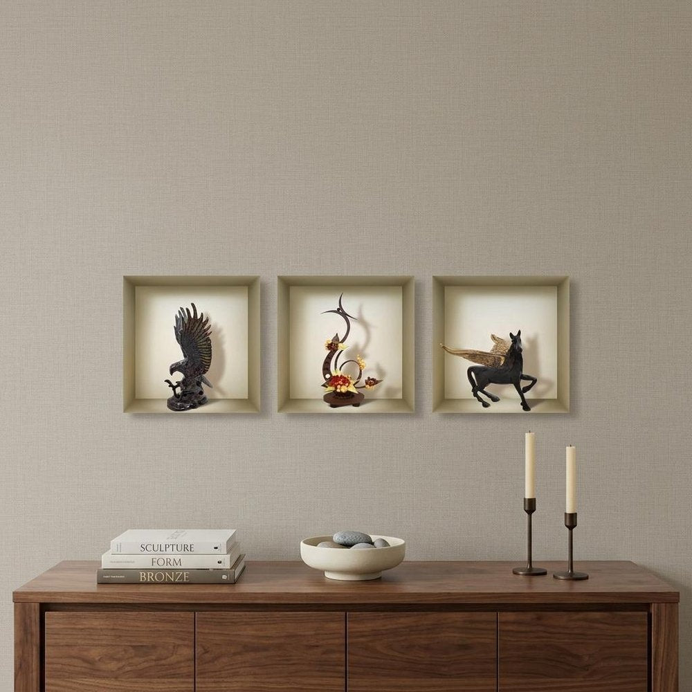 Set of Three Hag Faux Niche 3D Peel and Stick Wall Decals