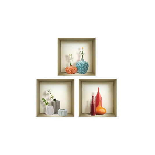 Set of Three Lin Faux Niche 3D Peel and Stick Wall Decals