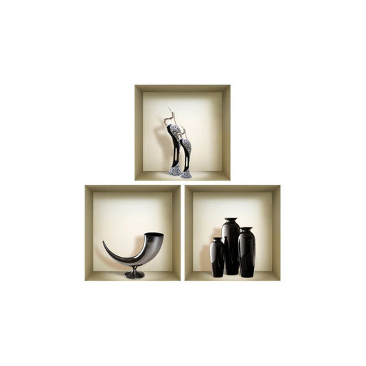 Set of Three Eli Faux Niche 3D Peel and Stick Wall Decals