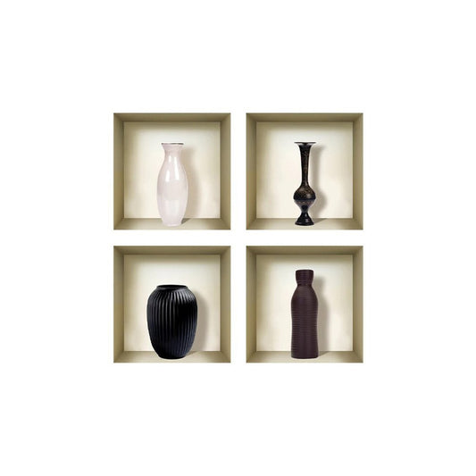 Set of Four Rio Faux Niche 3D Peel and Stick Wall Decals