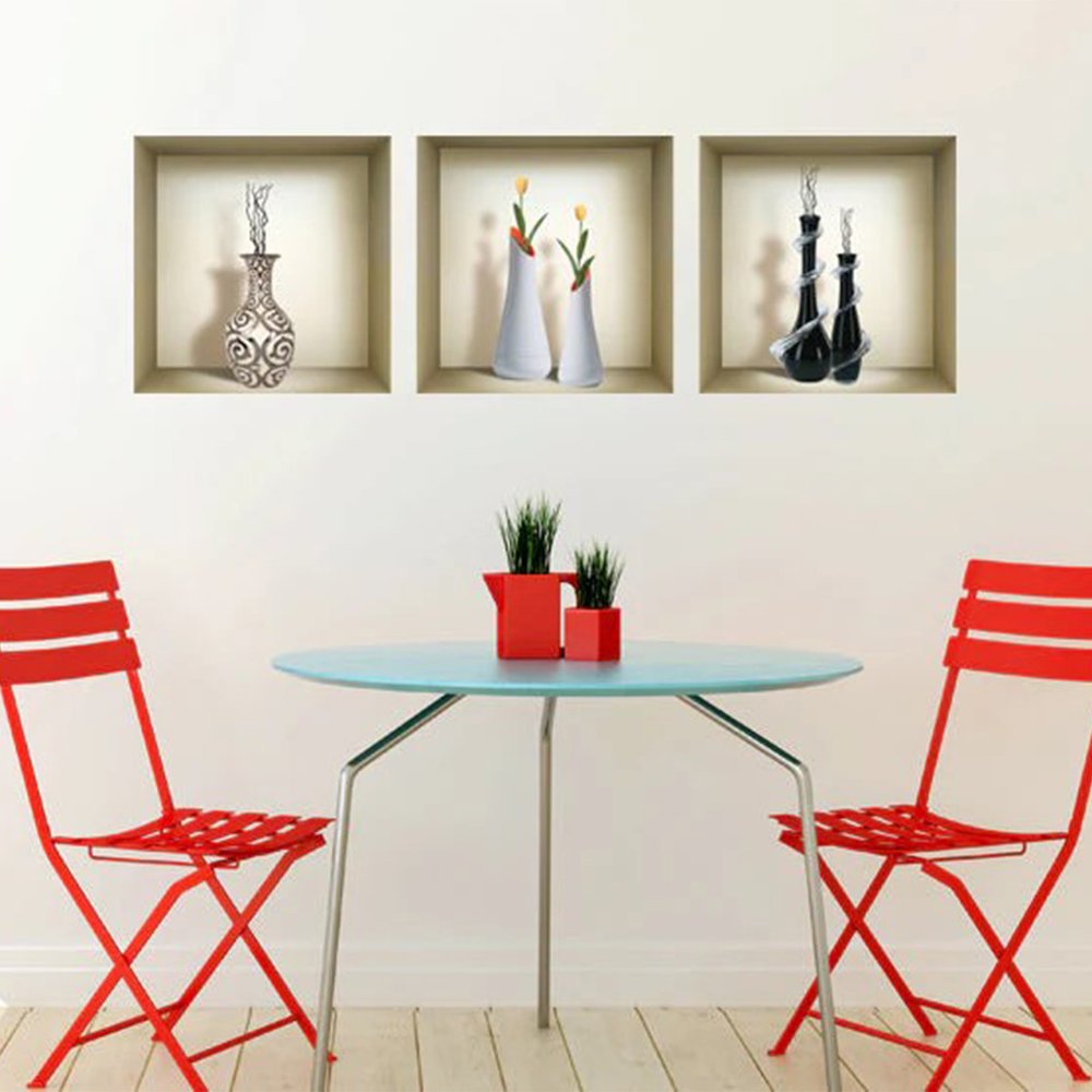 Set of Three Noa Faux Niche 3D Peel and Stick Wall Decals