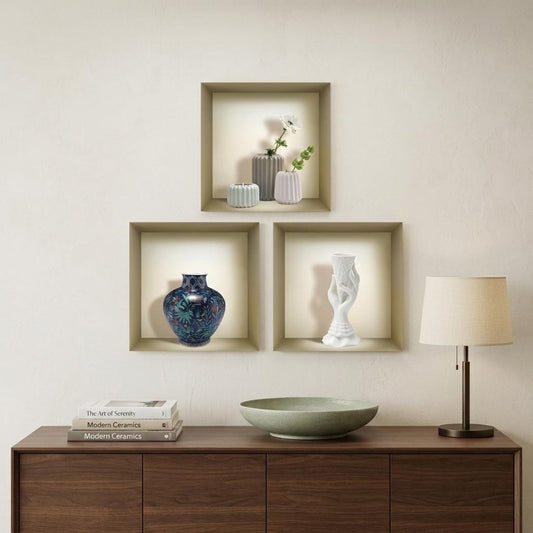 Set of Three Gio Faux Niche 3D Peel and Stick Wall Decals